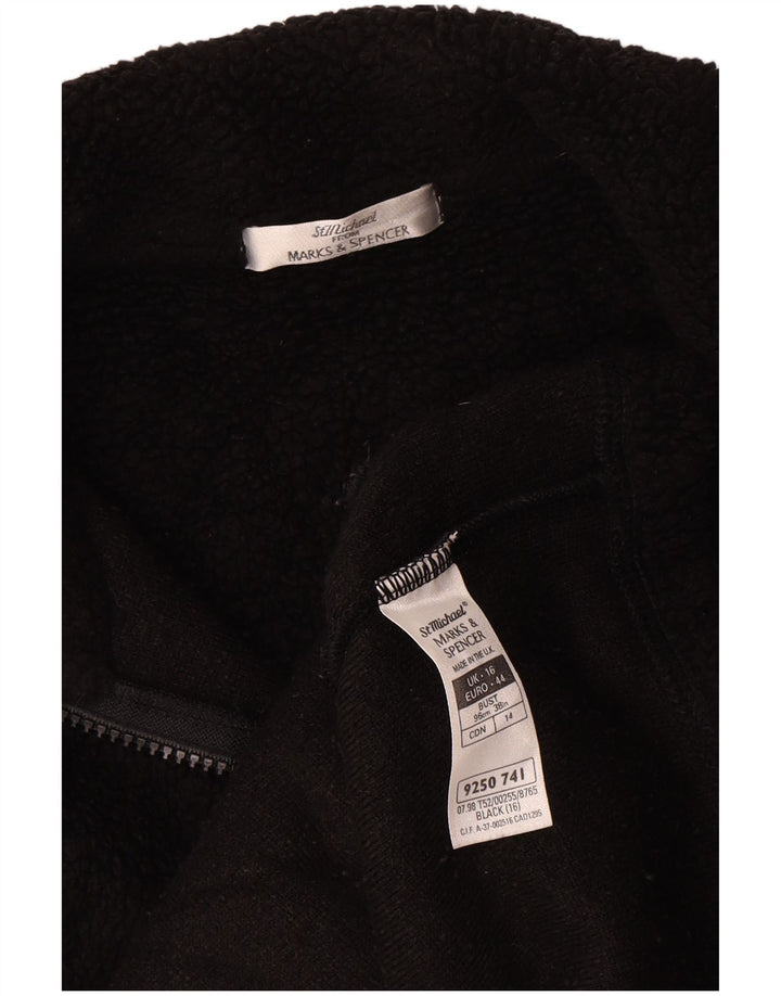 Marks & Spencer Γυναικείο Fleece Jacket UK 16 Large Black Polyester
