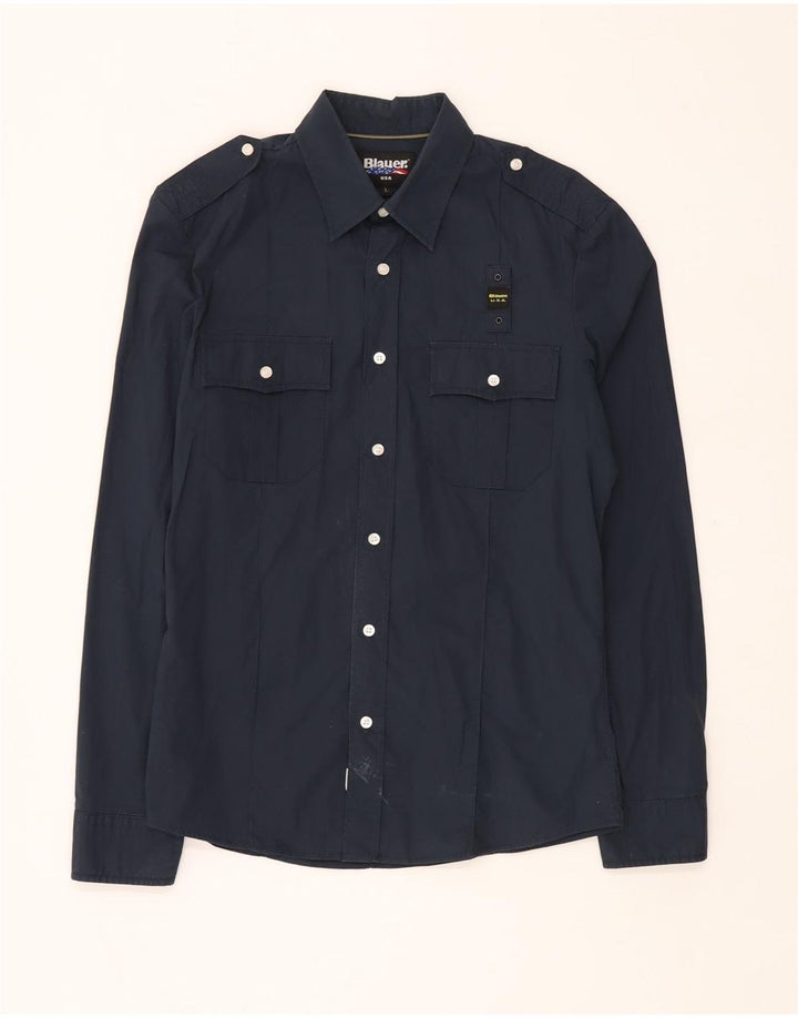 Ανδρικό στρατιωτικό πουκάμισο Blauer, μεγάλο μπλε ναυτικό βαμβακερό