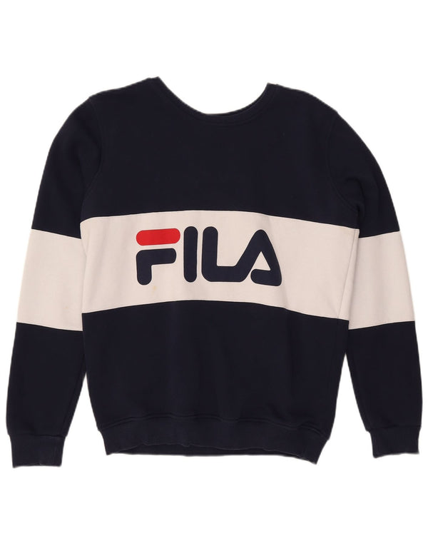 Γυναικείο γραφικό φούτερ FILA Jumper UK 12 Medium Navy Blue Colourblock