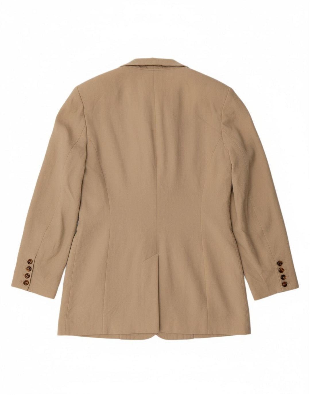 VINTAGE Womens Double Breasted Blazer Jacket EU 36 Small Beige Polyester