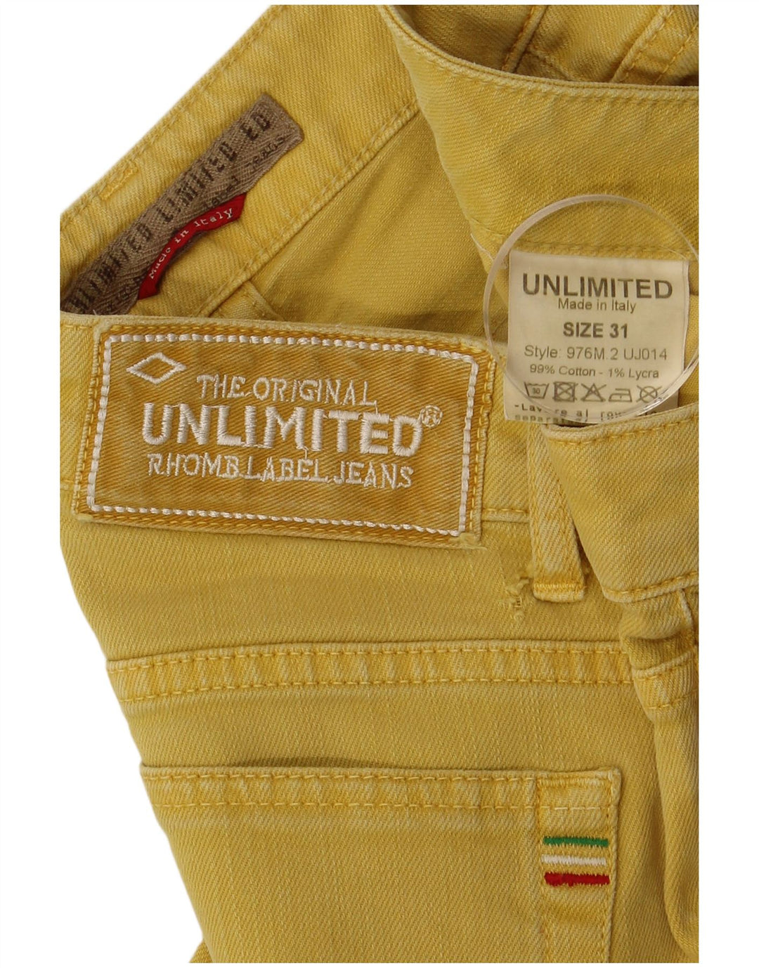 ΑΠΕΡΙΟΡΙΣΤΟ Ανδρικό Cropped Jeans W31 L25 Yellow Cotton