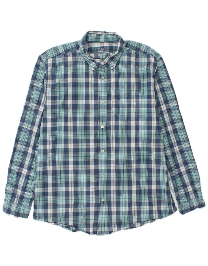 Eddie Bauer Ανδρικό πουκάμισο Classic Fit Large Blue Check Cotton