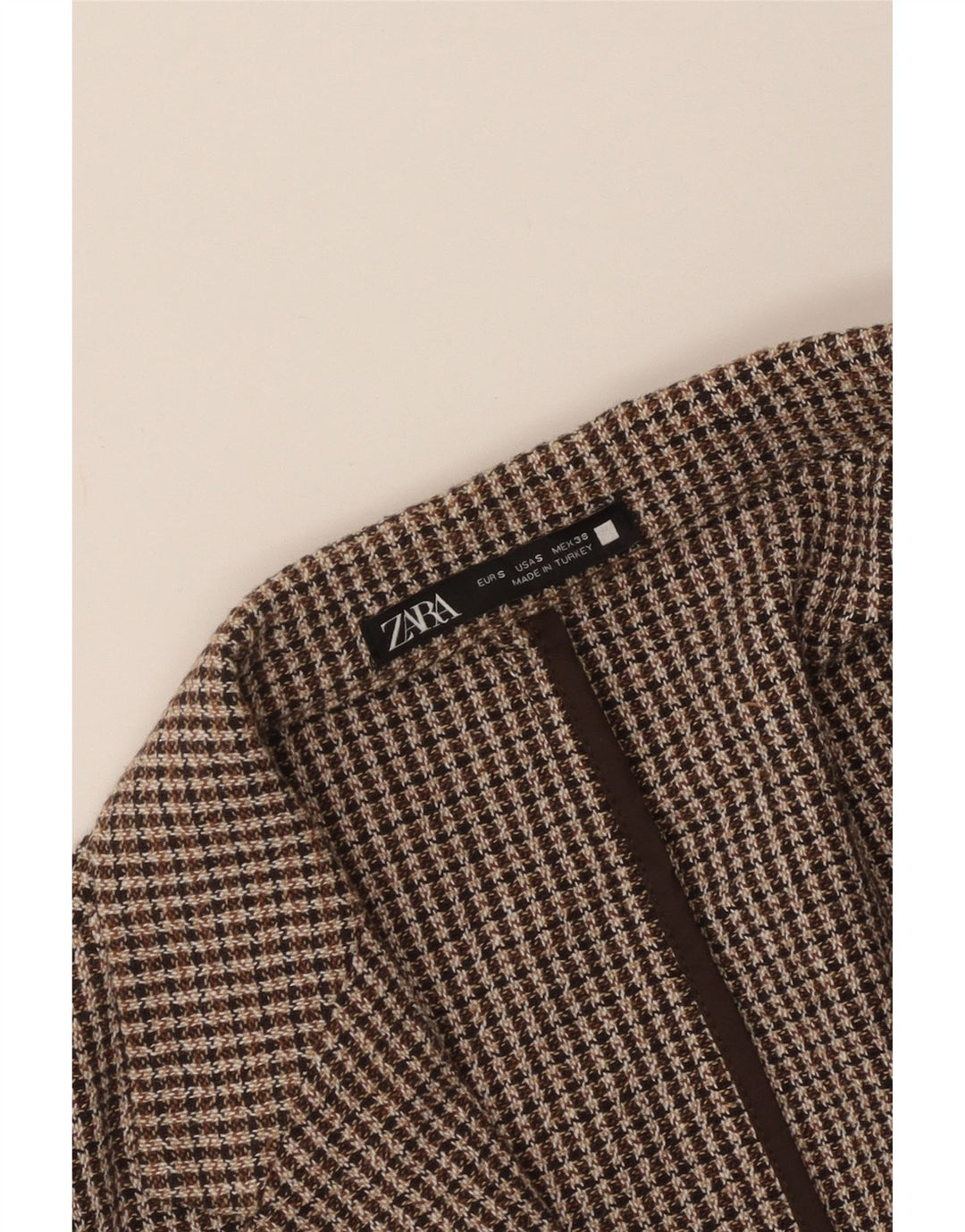 Zara Ανδρικό μπουφάν blazer UK 36 Small Brown Houndstooth