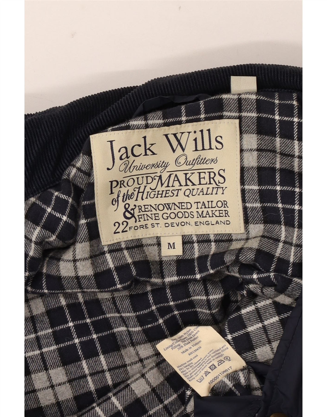 Jack Wills Ανδρική επένδυση Gilet UK 38 Medium Navy Blue Nylon