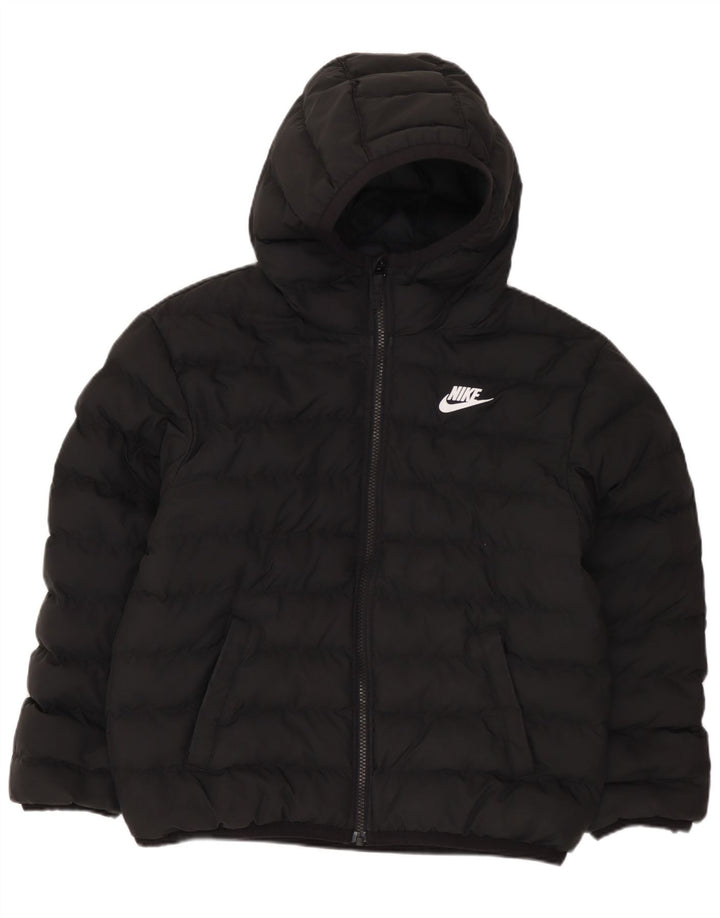 Μπουφάν NIKE για αγόρια με κουκούλα με επένδυση 10-11 ετών Μεσαίο μαύρο πολυεστέρα