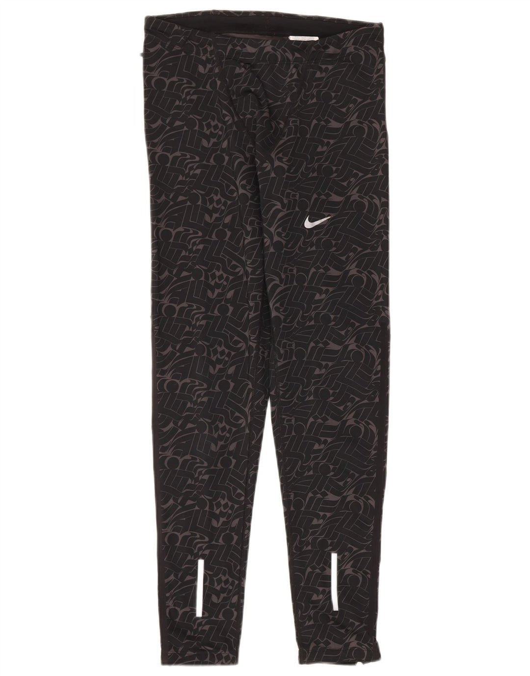 Γυναικείο κολάν Nike Dri Fit UK 14 Μεσαίο μαύρο γεωμετρικό πολυεστέρα