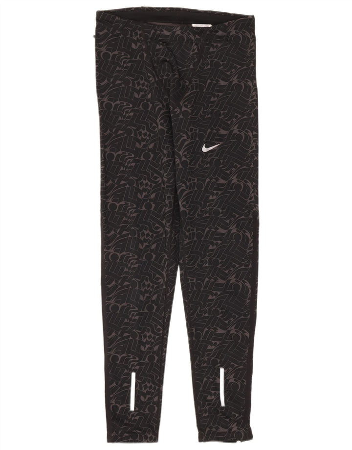 Γυναικείο κολάν Nike Dri Fit UK 14 Μεσαίο μαύρο γεωμετρικό πολυεστέρα
