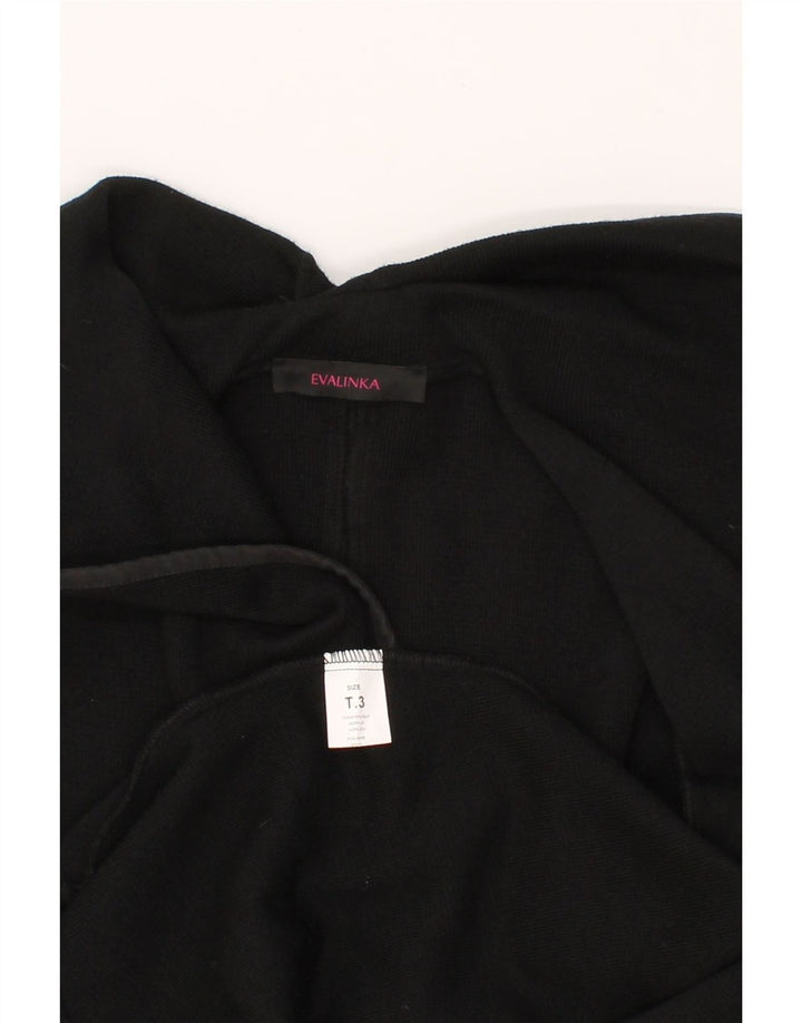 EVALINKA Womens Asymmetric Open Cardigan Sweater US 3 Small Black Acrylic Vintage Evalinka and Second-Hand Evalinka from Messina Hembry 