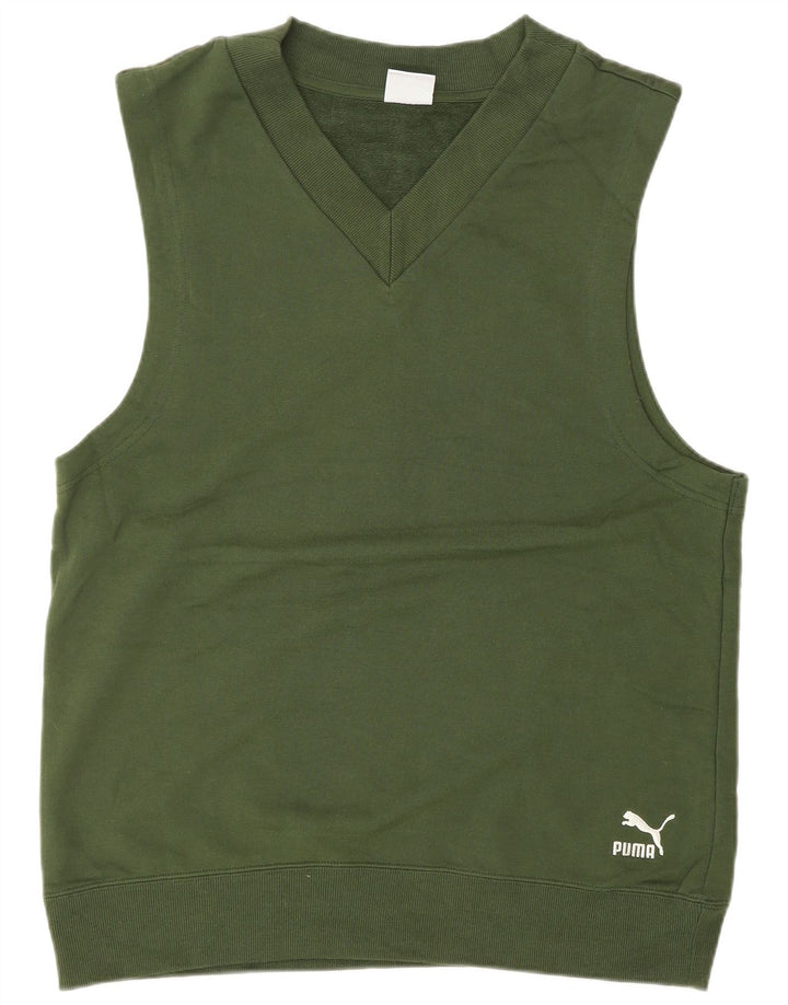 Ανδρικό αμάνικο φούτερ PUMA Jumper Μικρό πράσινο βαμβακερό