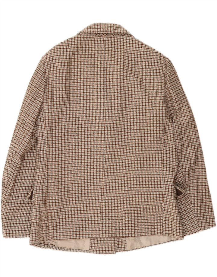 Vintage γυναικείο σακάκι με 3 κουμπιά σακάκι UK 16 Large Brown Check