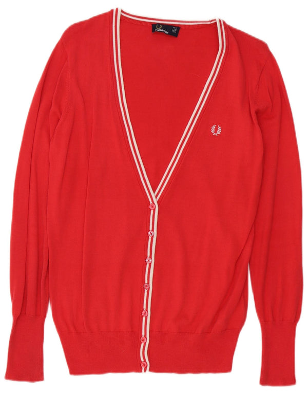 Fred Perry Γυναικεία Ζακέτα UK 10 Small Red Cotton