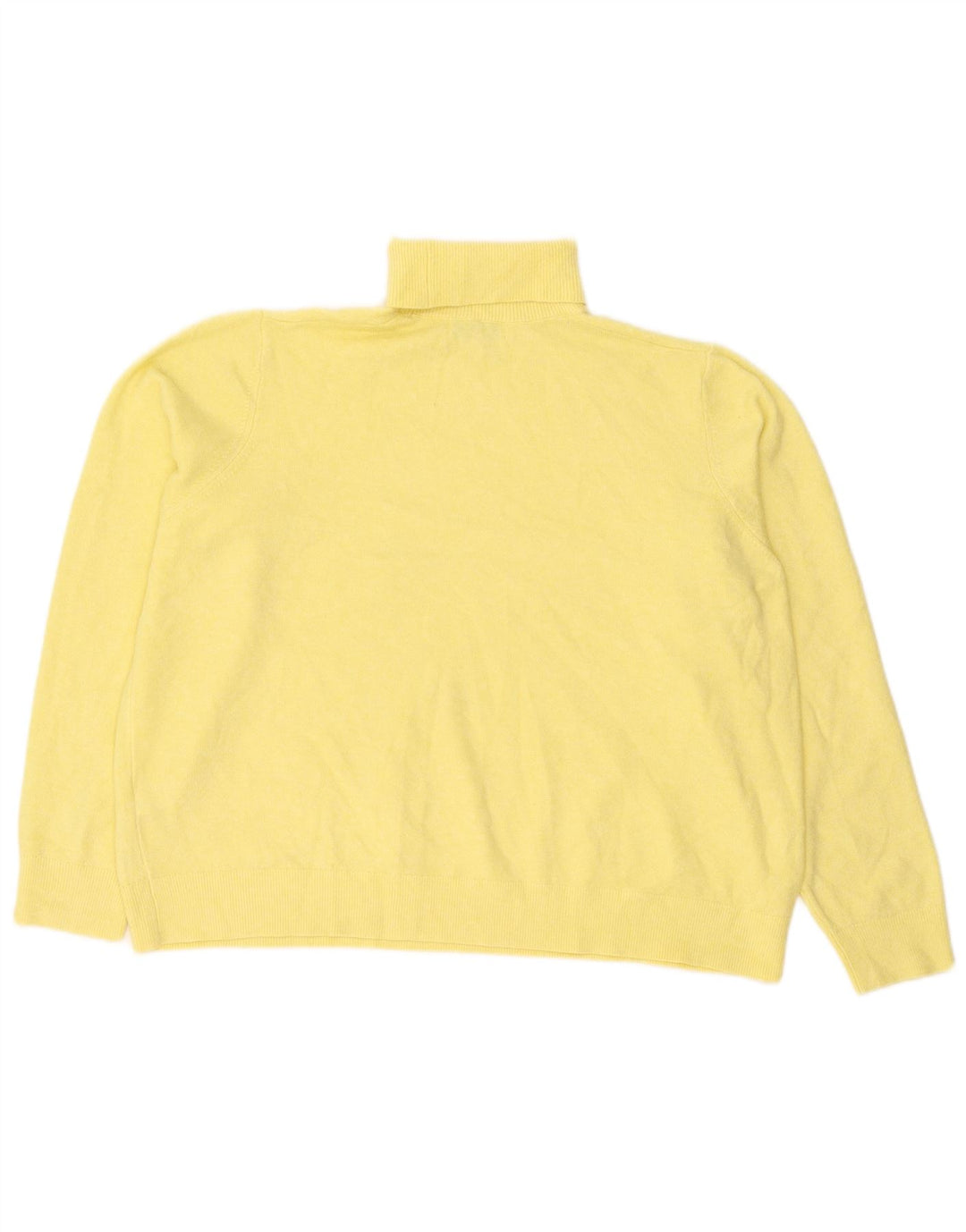 Marks & Spencer Γυναικείο πουλόβερ με ρολό λαιμόκοψη UK 18 XL κίτρινο πολυεστέρα