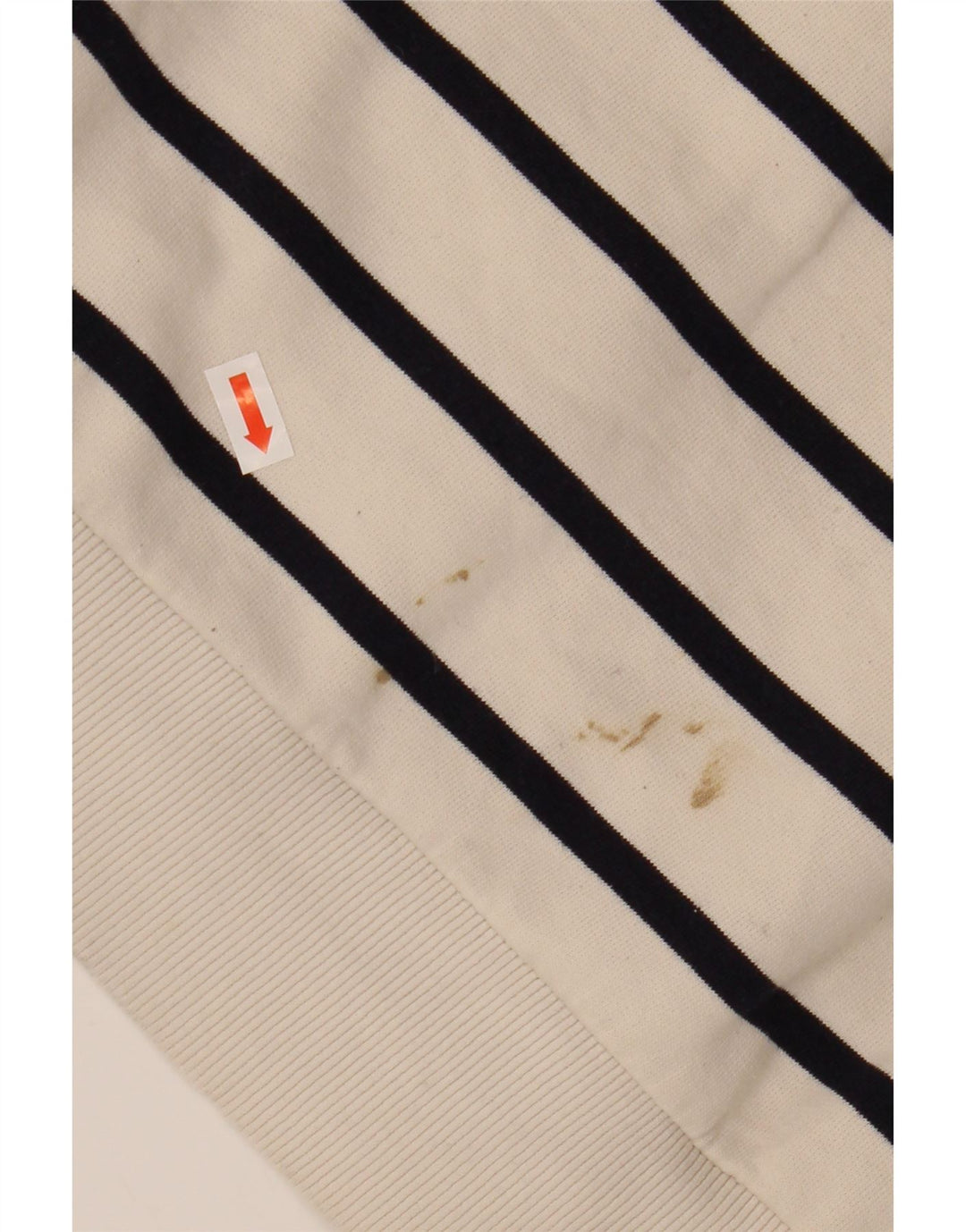 Γυναικεία φούτερ ZARA Crop Jumper UK 16 Large White ριγέ βαμβακερή