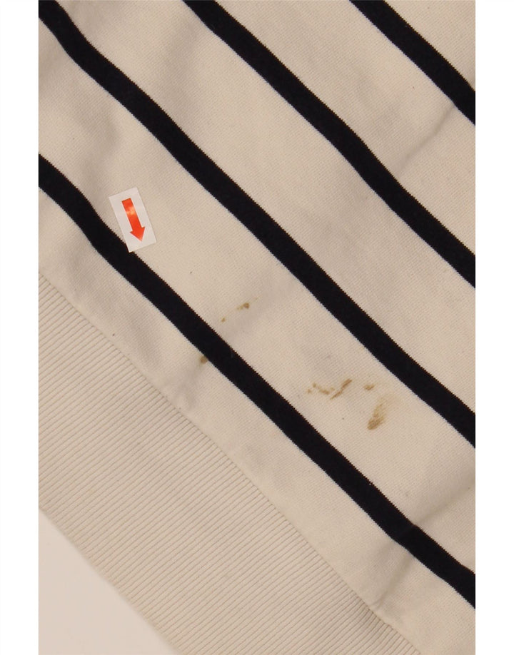 Γυναικεία φούτερ ZARA Crop Jumper UK 16 Large White ριγέ βαμβακερή