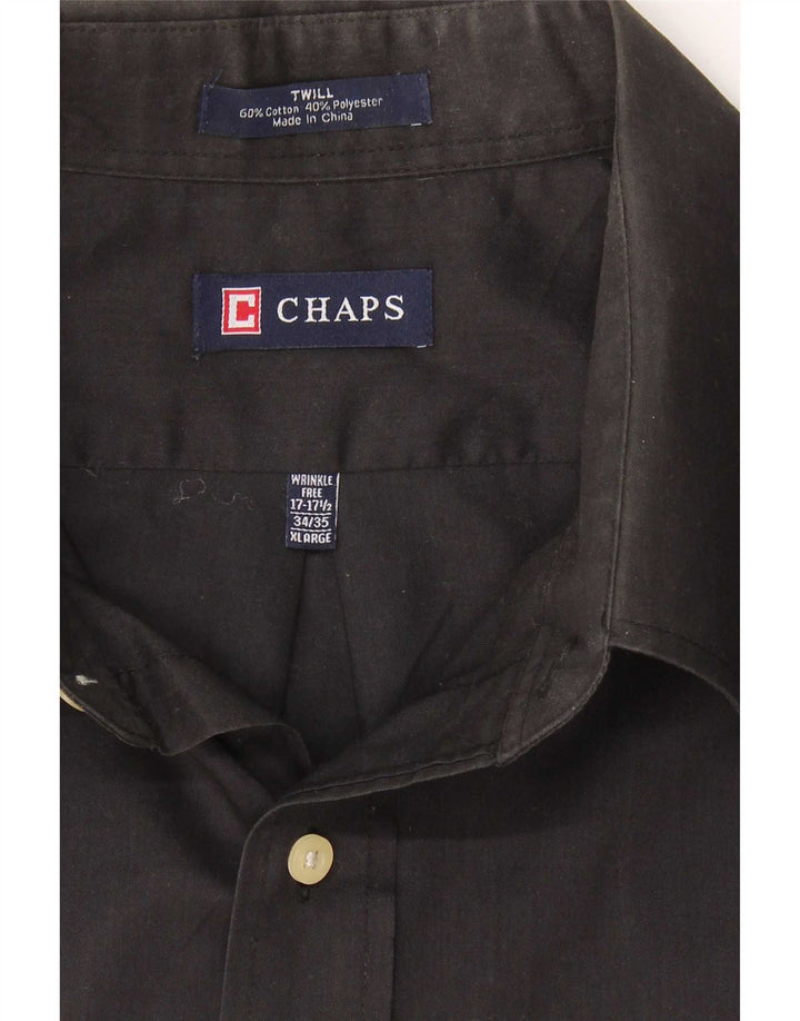 Ανδρικό πουκάμισο Chaps Size 17 1/2 XL Μαύρο βαμβακερό