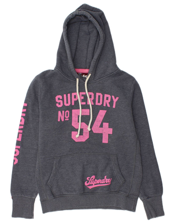 Superdry Γυναικείο Γραφικό Φούτερ UK 16 Μεγάλο βαμβακερό γκρι