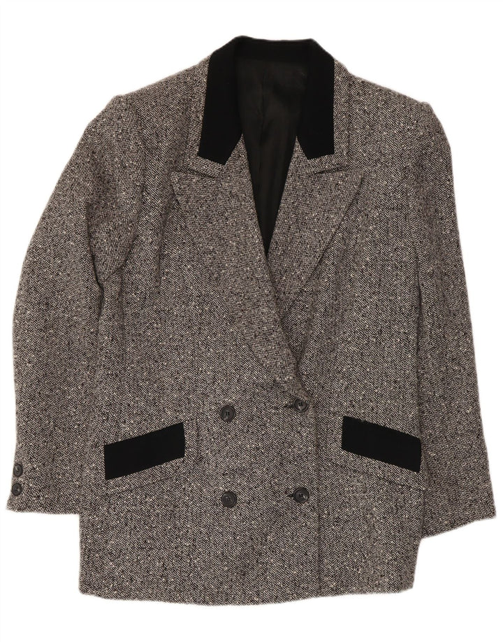 Vintage Γυναικείο Διπλό Μπουφάν Blazer IT 48 XL Γκρι Ψαροκόκκαλο