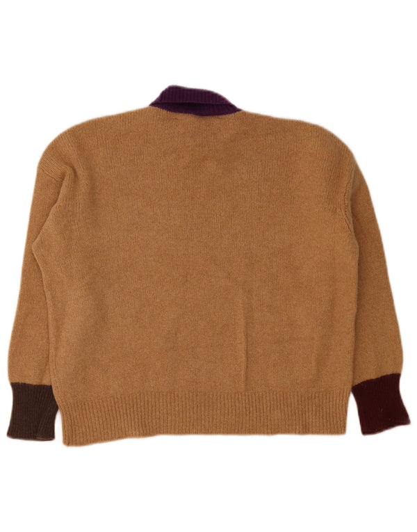 Γυναικείο πουλόβερ Marni Crop Roll Neck Jumper IT 40 Small Brown Colourblock