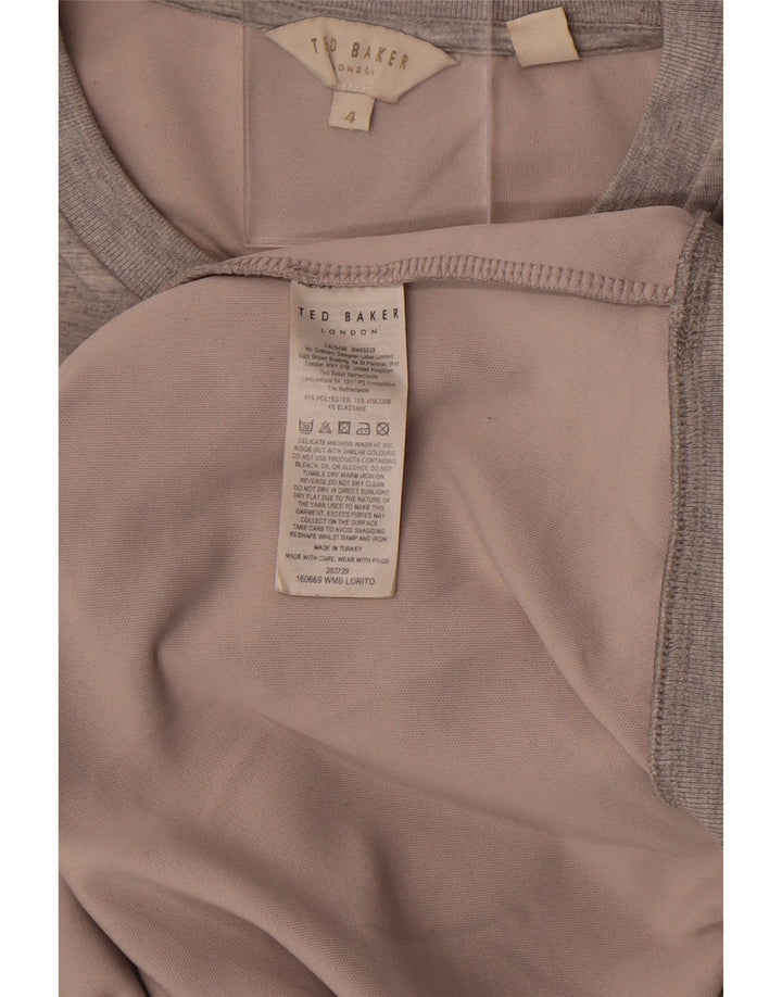 Γυναικείο γραφικό φούτερ Ted Baker Jumper Size 4 Large Grey Flecked