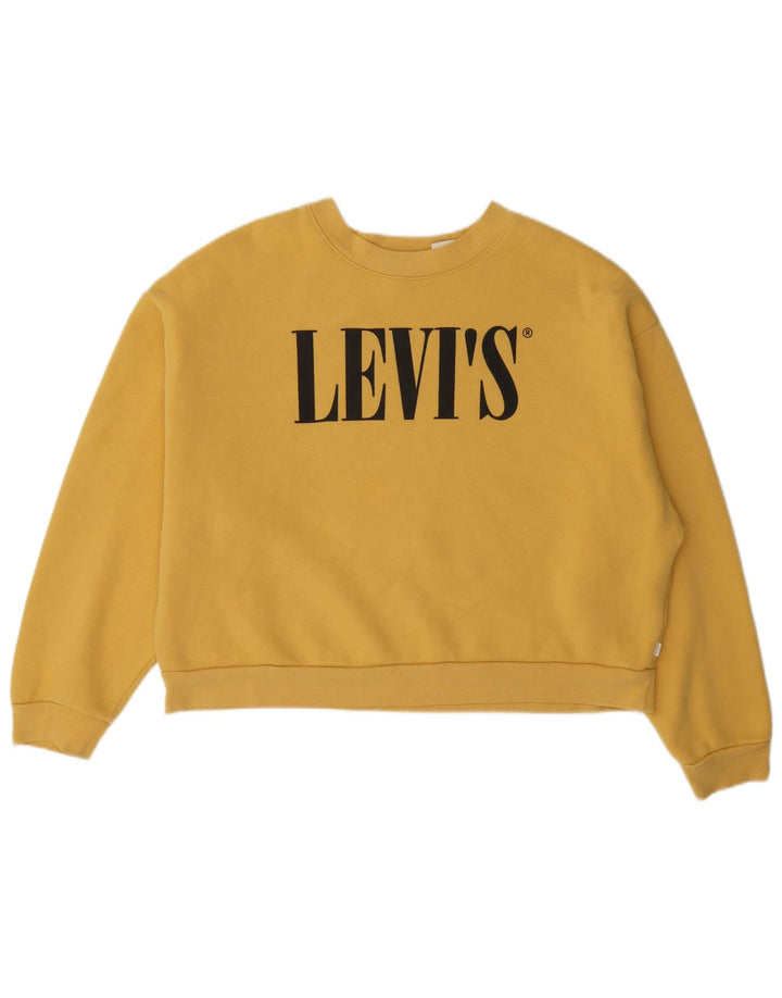 Γυναικείο γραφικό φούτερ Levi's Oversized Crop Jumper UK 14 Medium Yellow