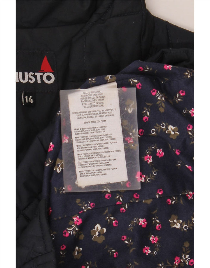 MUSTO Γυναικείο Καπιτονέ μπουφάν UK 14 Large Navy Blue Polyester