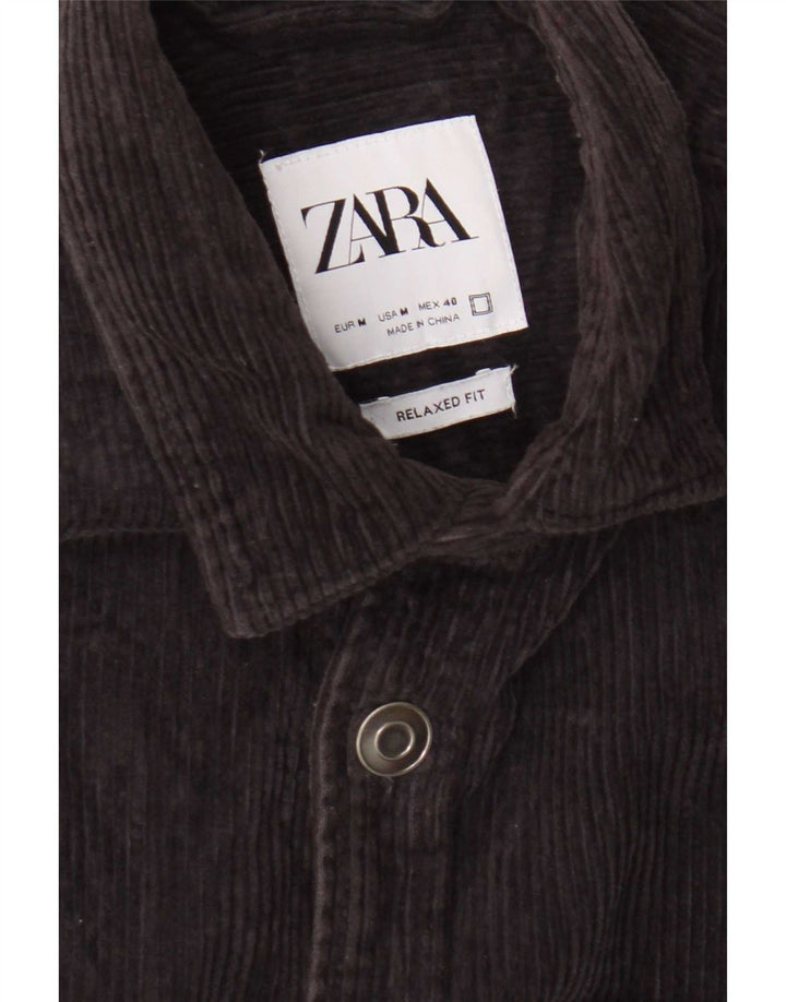 Zara Ανδρικό κοτλέ πουκάμισο Relaxed Fit Medium Navy Blue