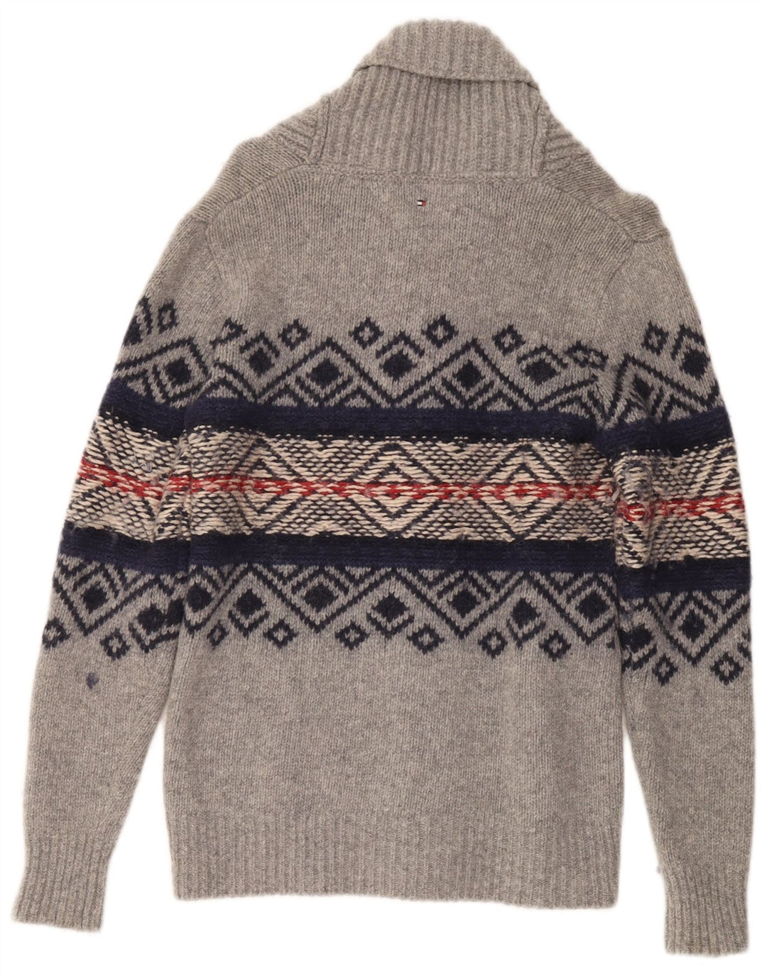 TOMMY HILFIGER Boys Cardigan πουλόβερ 15-16 ετών Grey Fair Isle