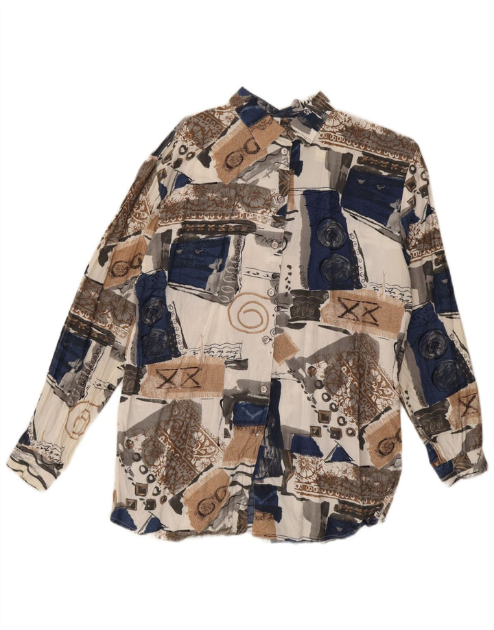 Vintage γυναικείο πουκάμισο EU 44 XL Πολύχρωμο Patchwork Viscose