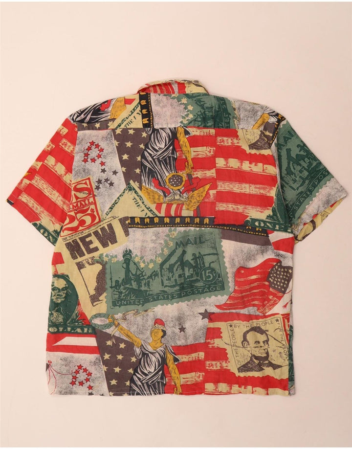 Vintage Ανδρικό πουκάμισο Abstract Pattern Μέγεθος 43/44 Μεγάλο Πολύχρωμο