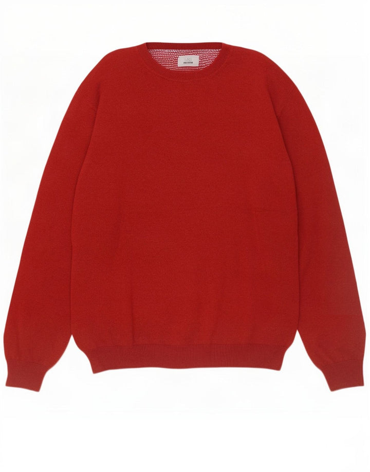 Ανδρικό πουλόβερ Marks & Spencer Crew Neck Jumper XL Κόκκινο βαμβακερό