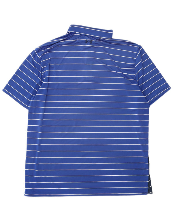 Under Armour Ανδρικό Heat Gear Polo Shirt 2XL Navy Blue ριγέ πολυεστέρα