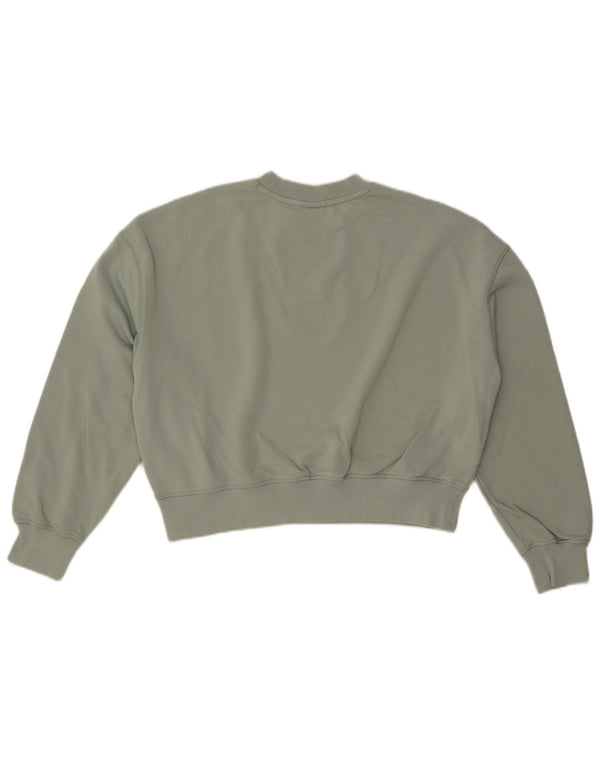 DICKIES Womens Oversized Crop Graphic Sweatshirt Jumper UK 14 Medium Green