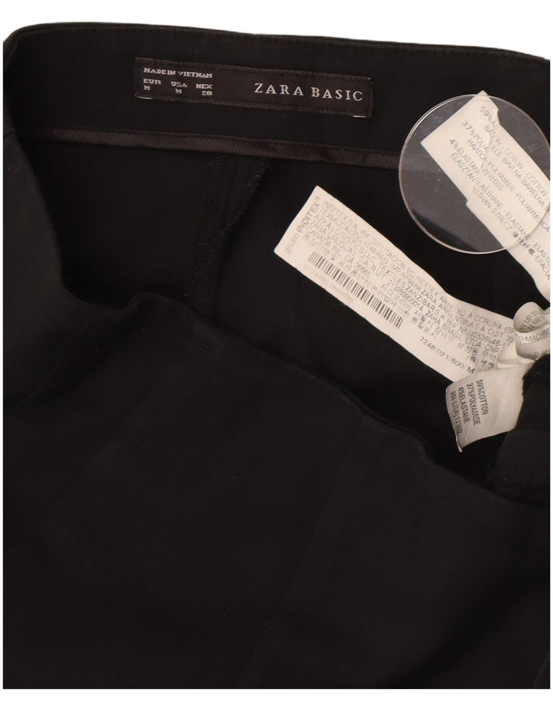 Zara Γυναικείο παντελόνι Chino Bootcut Medium W28 L32 Μαύρο βαμβακερό