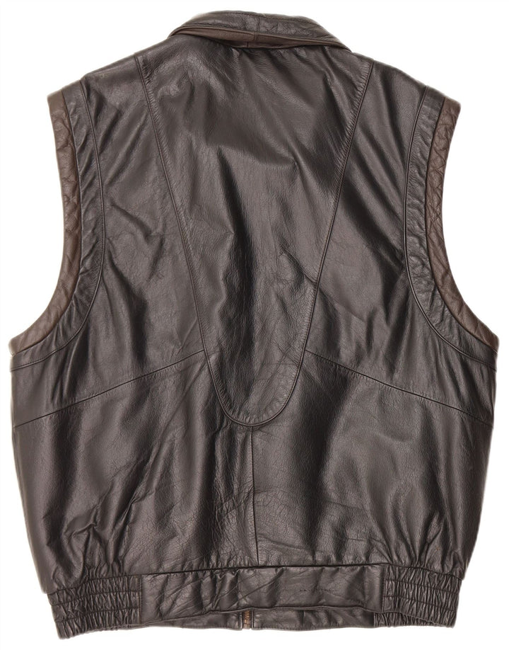 Enrico Gorlani Γυναικείο Δερμάτινο Gilet UK 38 Medium Black