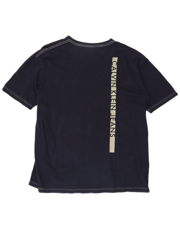 Ανδρικό γραφικό μπλουζάκι Calvin Klein Jeans Top Large Navy Blue Colourblock