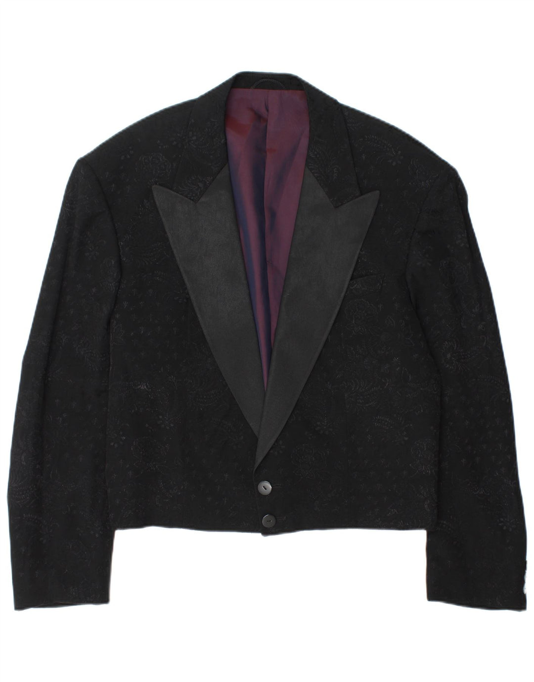 Wilvorst Ανδρικό σακάκι blazer UK 40 μεγάλο μαύρο Paisley Viscose