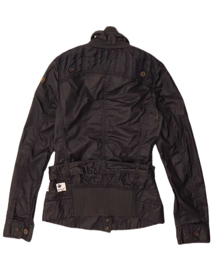 KHUJO Γυναικείο Utility Jacket UK 10 Small Navy Blue Cotton
