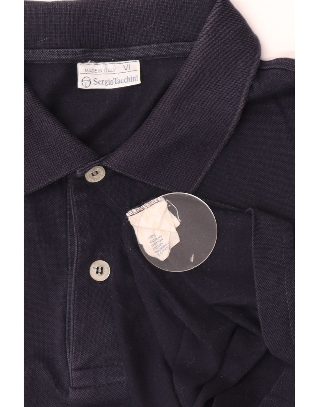 Sergio Tacchini Ανδρικό Πόλο Μπλουζάκι μεγάλο Navy Blue από βαμβάκι