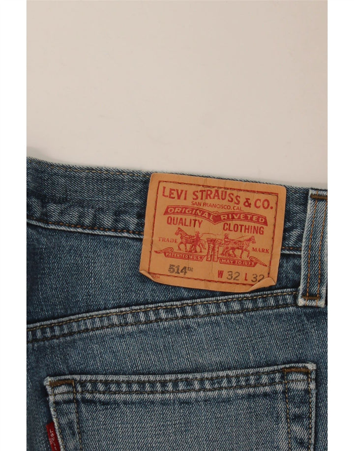 LEVI'S Ανδρικό 514 Slim Straight Jeans W32 L32 Μπλε Βαμβακερό
