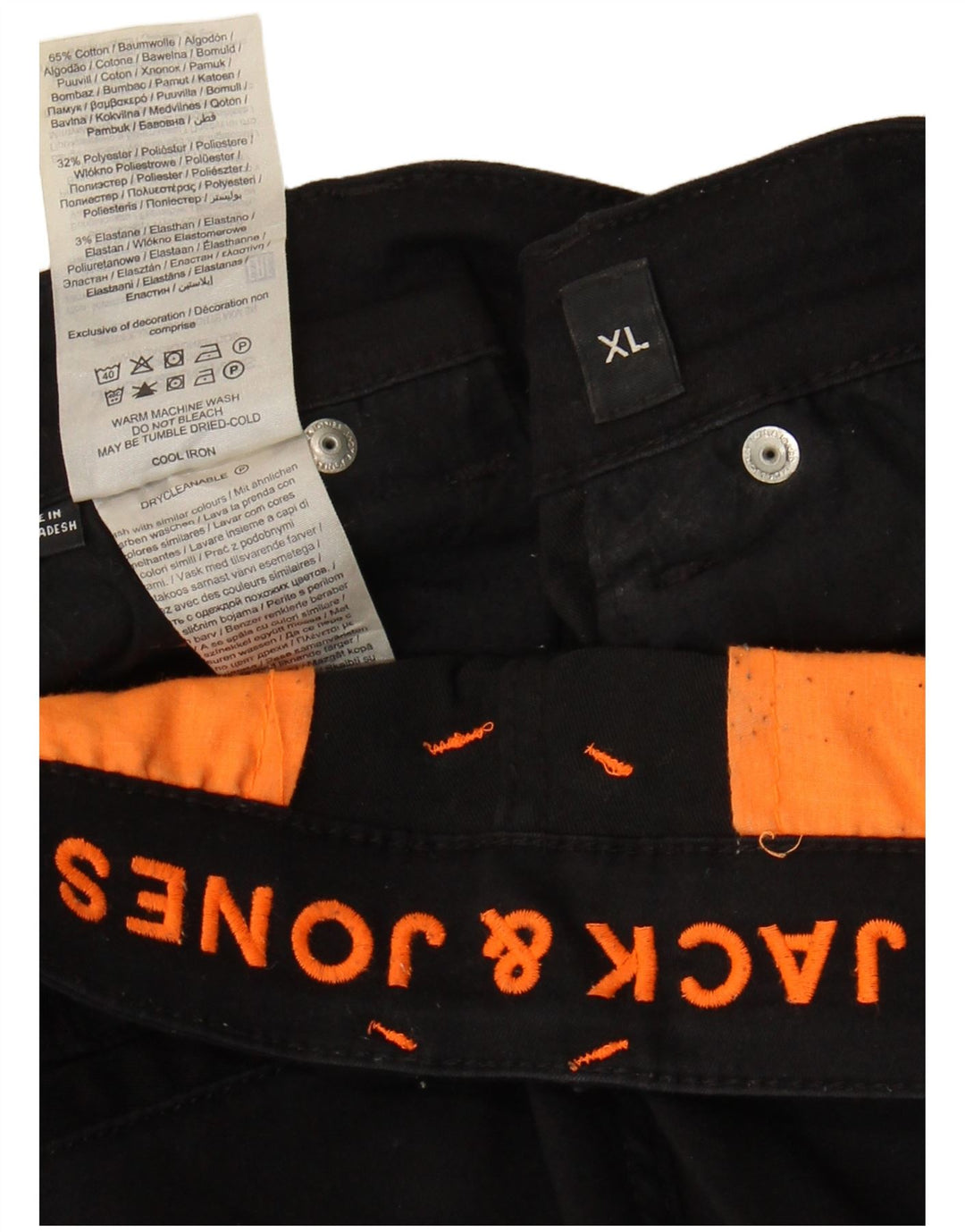 Jack & Jones Ανδρικό σορτς Cargo XL W38 μαύρο βαμβακερό