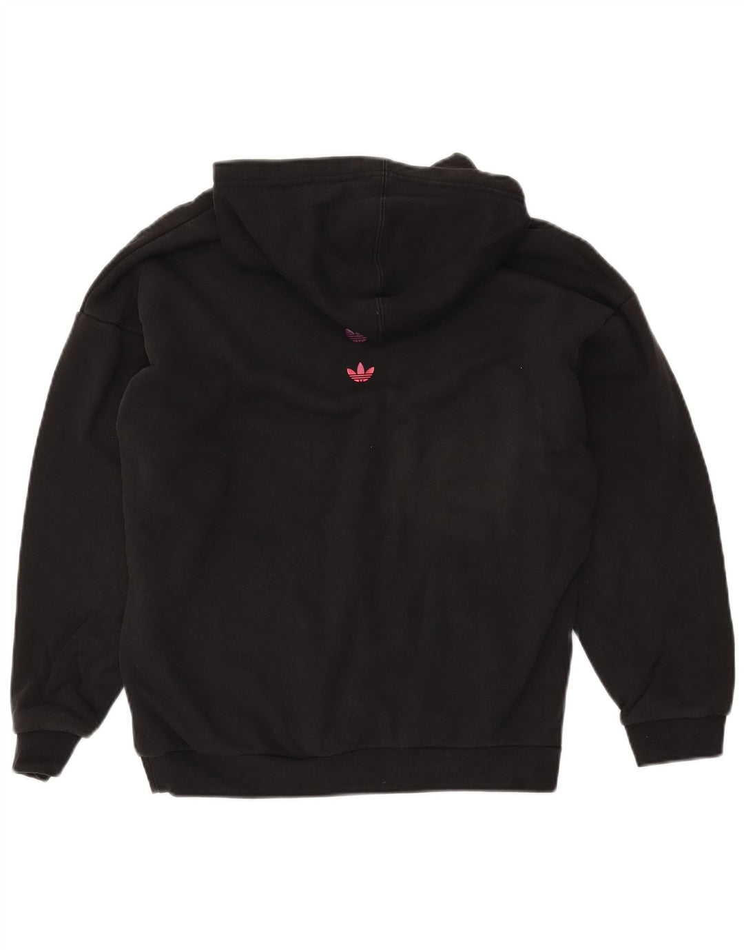 ADIDAS Γυναικεία γραφικά υπερμεγέθη κουκούλα UK 12 μεσαίο μαύρο βαμβακερό