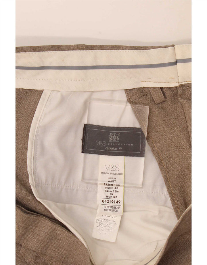 Marks & Spencer Ανδρικό παντελόνι με κανονική εφαρμογή W44 L29 Μπεζ
