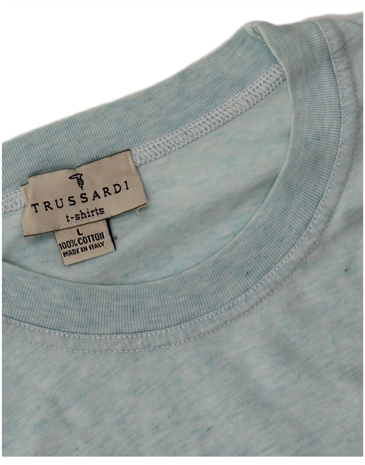 Ανδρικό T-Shirt Trussardi Top μεγάλο μπλε βαμβακερό