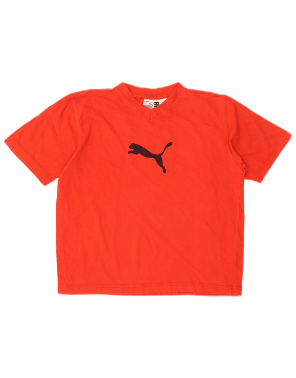 Puma Boys Graphic T-Shirt Top 9-10 Years Red Cotton