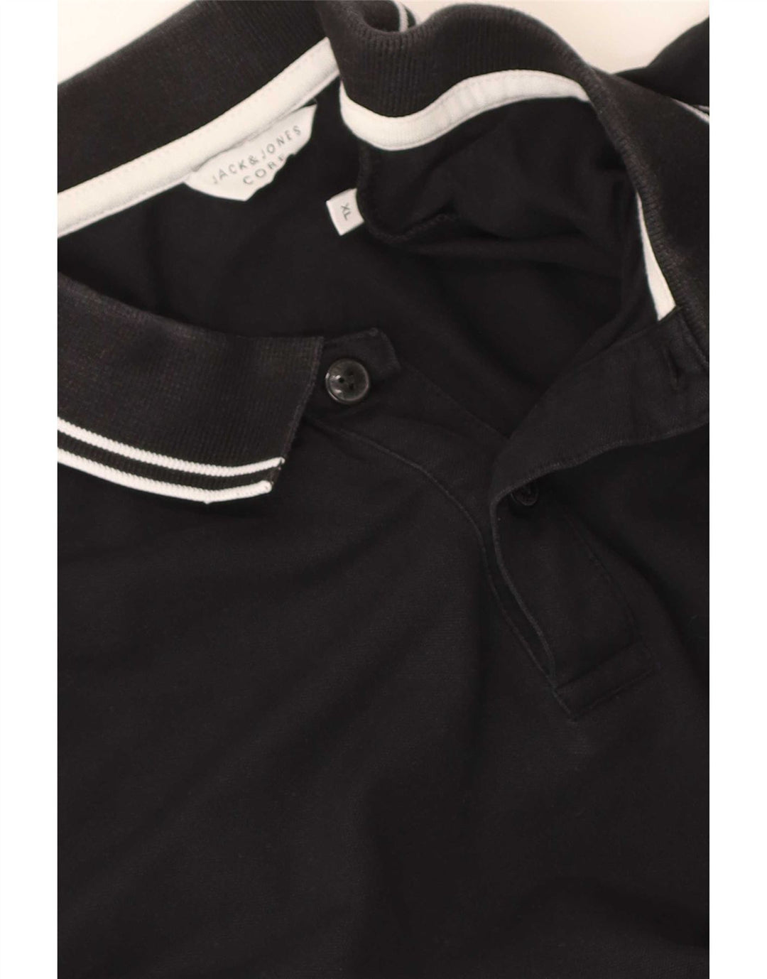 Jack & Jones Ανδρικό Πόλο Μπλουζάκι XL Μαύρο ριγέ