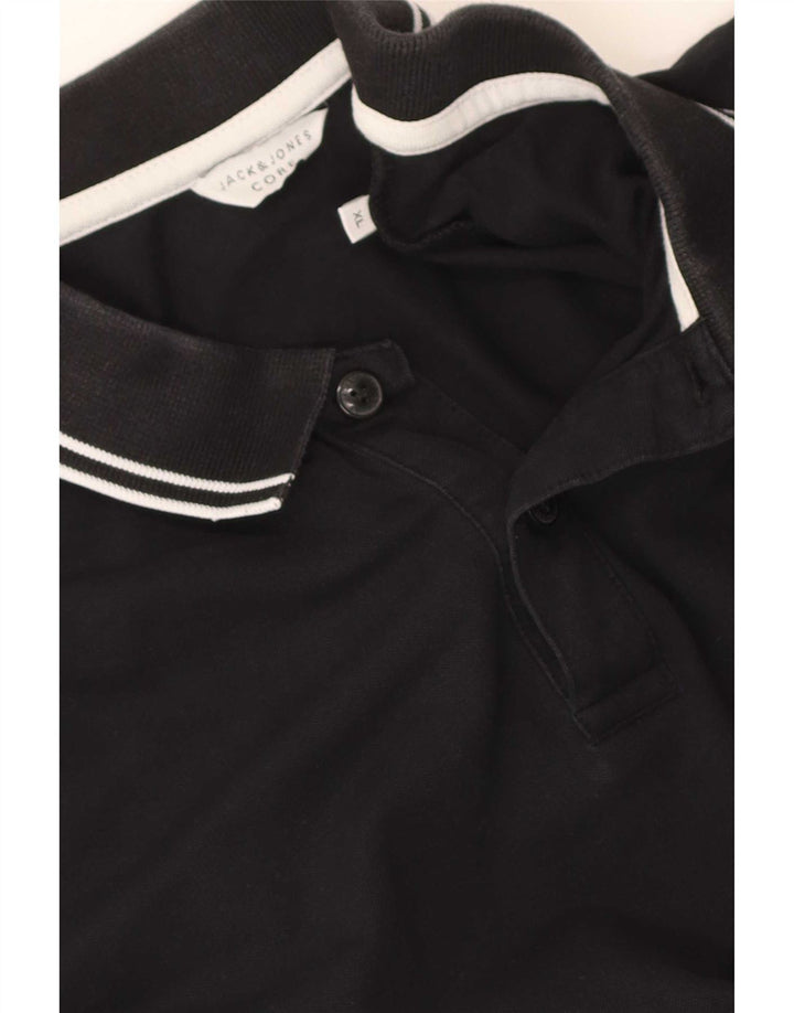 Jack & Jones Ανδρικό Πόλο Μπλουζάκι XL Μαύρο ριγέ