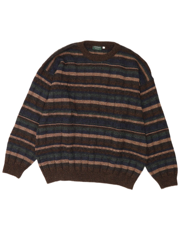 Ανδρικό πουλόβερ Canda Crew Neck Jumper XL Καφέ ριγέ ακρυλικό