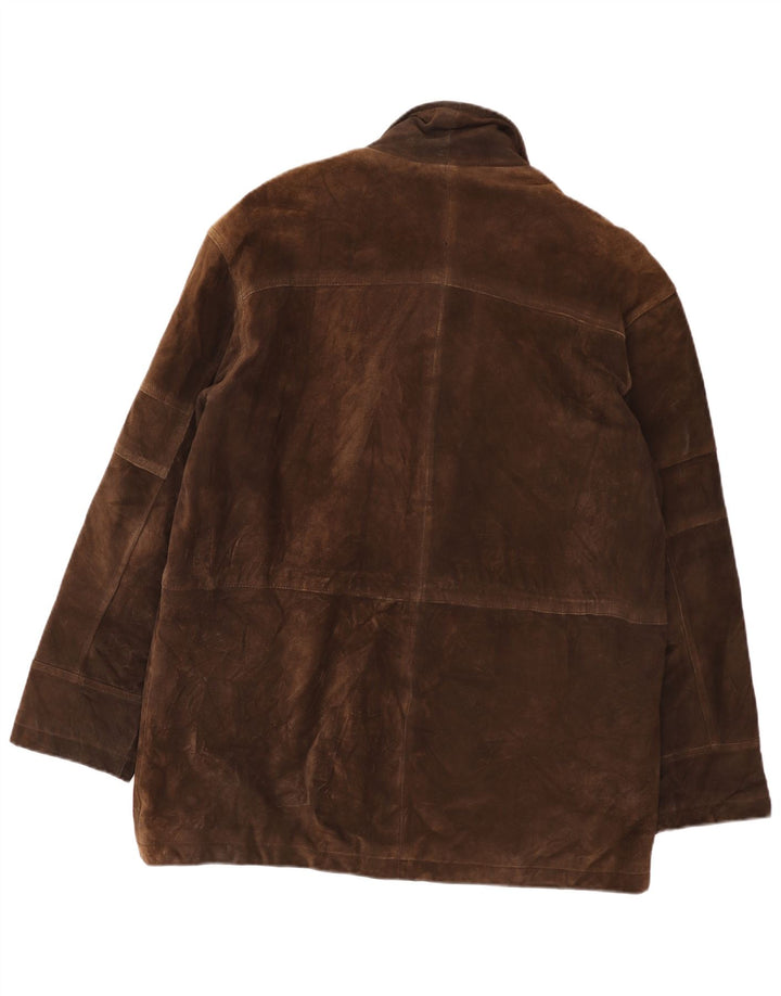 Vintage Ανδρικό Suede Ανεμοδαρικό Παλτό IT 52 XL Καφέ Δερμάτινο