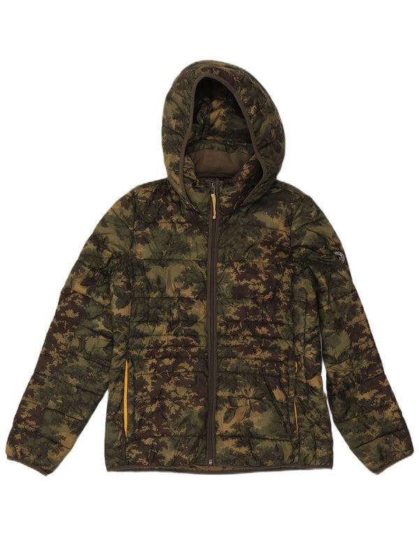 Ανδρικό μπουφάν με κουκούλα Abercrombie & Fitch UK 38 Medium Khaki Camouflage