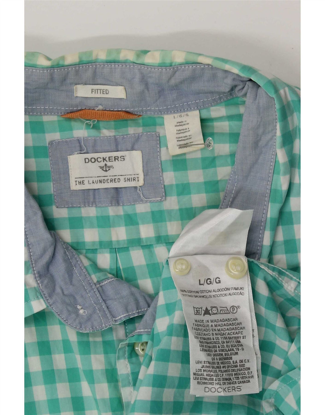 Ανδρικό πουκάμισο Dockers, μεγάλο μπλε βαμβακερό Gingham